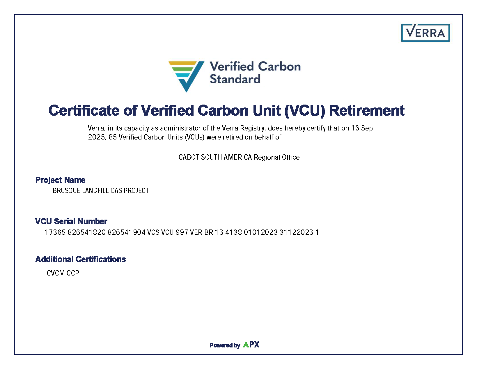 Carbon Neutral Certificate 