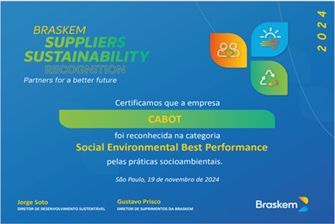 Braskem Suppliers Sustainability Recognition