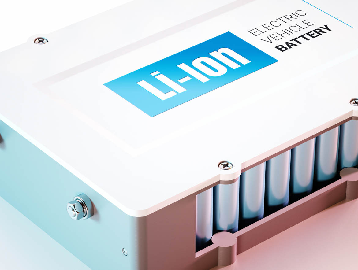 Illustration showing one of conductive carbon applications in lithium-ion batteries.